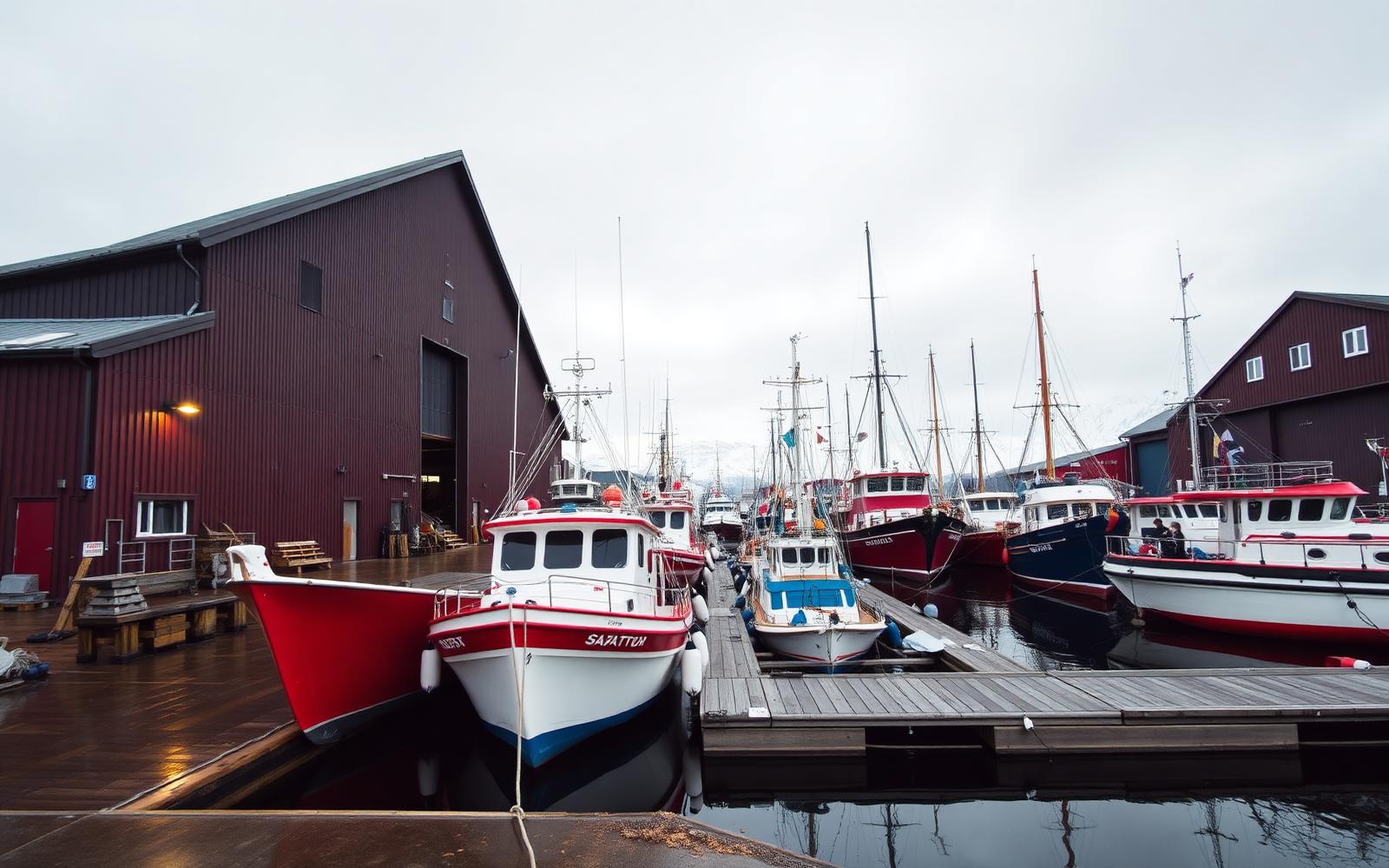 Skattøra Marina med fiskebåter
